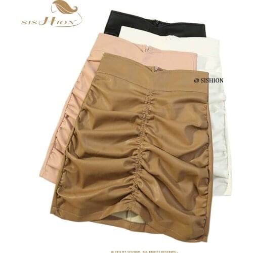 Sishion Leather Pencil Skirts