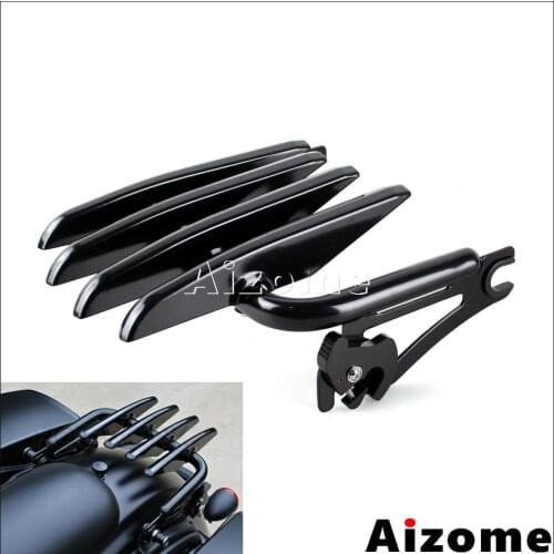 Steel Motorcycle Luggage Bracket Holder Detachable Stealth Luggage Rack For Harley Road King Street Electra Glide FLHR 2009-15