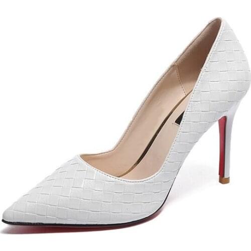 Europe Sexy Women Shoes Red Bottom High Heels Pumps Spring Autumn 2020 New Pointed Thin Heels Slip-on Shoes Woman Party Shoes