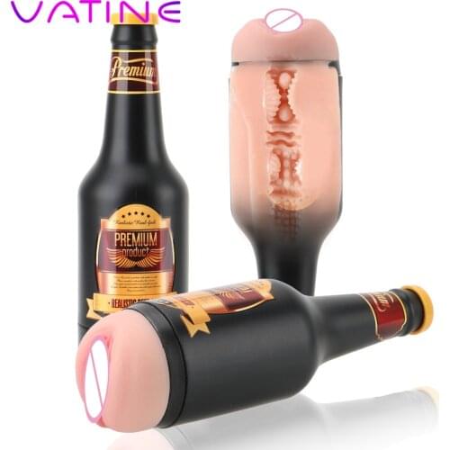 VATINE Erotic Adult Toy Soft Ora Pussy Real Vagina Sex Toys for Men Gift Portable Beer Bottle Manual Male Masturbator