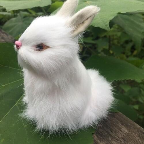 1pcs/11*9cm,Artificial Real fur Snow Rabbit,Simulation Bunny for Wedding Birthday Party Home Garden Decoration,birthday gifts