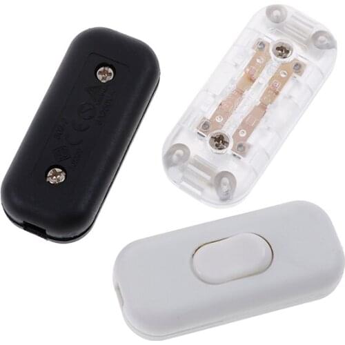 Bedside Lamp Switch AC 0V-250V 6A Inline ON/OFF Table Desk Lamp Cord Cable Switch 302-2 1Pcs