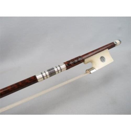 1 Pc Professional Snakewood violin bow oxbone frog AAA Siberia white horsetail best balance double paris eye