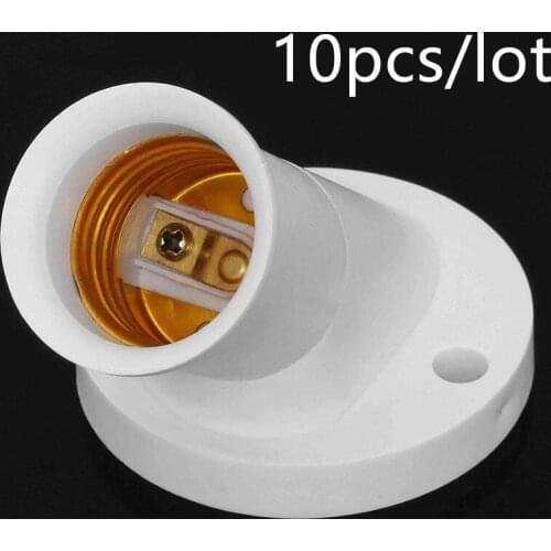10pcs E27 Lamp Base Socket 45 Degree Angle Oblique Screw Plastic Light Bulb Base Wall Lamp Holders Adapter Converter AC 250V
