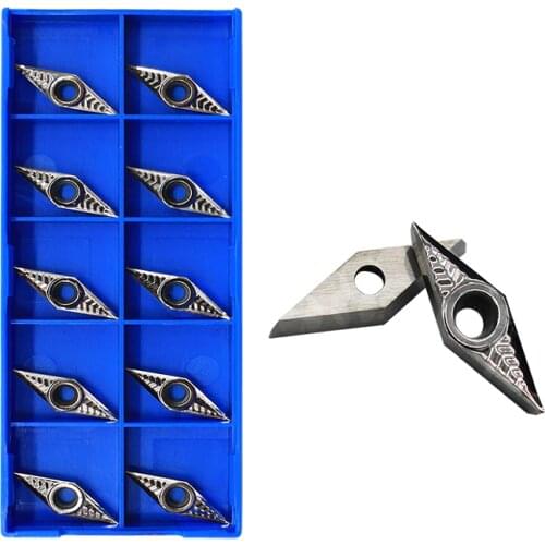 10PCS Original VCGT110302 VCGT110304 VCGT160402 VCGT160404 VCGT160408AK H01 Aluminum Cutter Blade Insert Internal Turning Tool