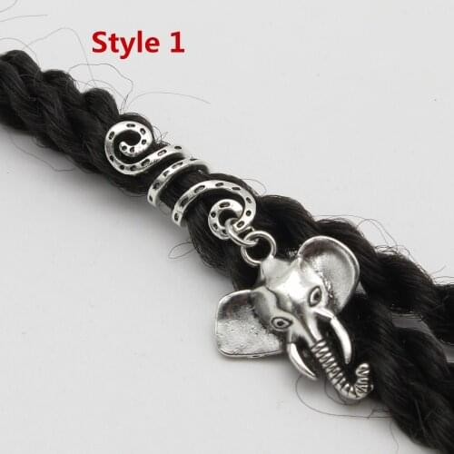 2Pcs/pack Viking Spiral different charms hair braid dread Beard dreadlock beads clips cuffs tube jewelry rings accessories