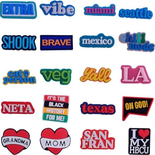 20PCS PVC English Words Fridge Magnetic Sticker Cat Person LA Neta Texas Shook Brave Mexico Chill Mode Veg Refrigerator Magnets