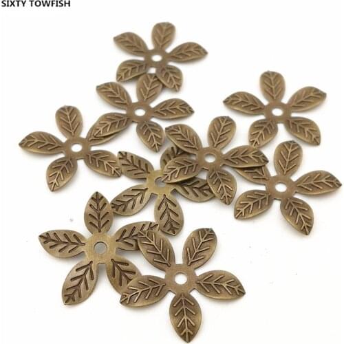 200pieces/lot 15mm Spacers Flower Copper Antique bronze/Silver color/Primary Colors Charms DIY Jewelry Making Findings B10010