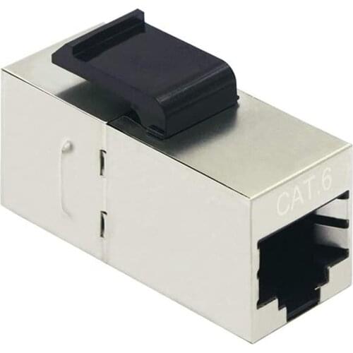 RJ45 Cat6 Shielded In-Line Coupler 25-Pack, Cat 6 Female to Female Keystone Jack 8P8C Cat5E Modular Connector