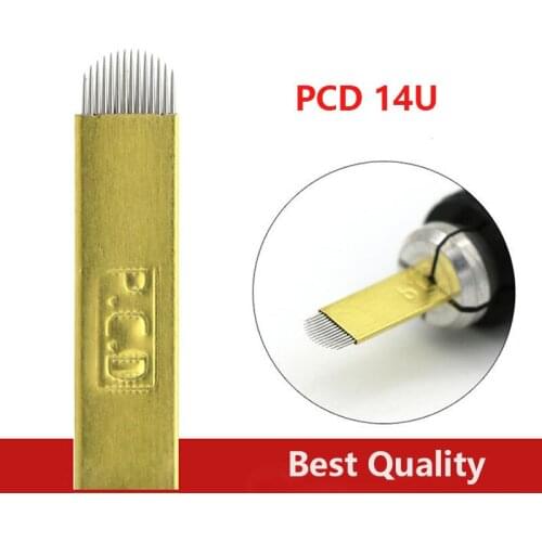 50pcs/100pcs Lamina Agulhas Tebori Microblading 12 pin Hard PCD Needle 14 19 U Blade Permanent Makeup Eyebrow Tattoo Needles