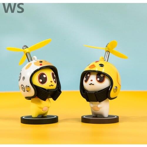 Car accessories Interior Meow Xiaodang Helmet Little Yellow Duck Breaking Wind Duck Bamboo Dragonfly Helmet Car Decoration Car