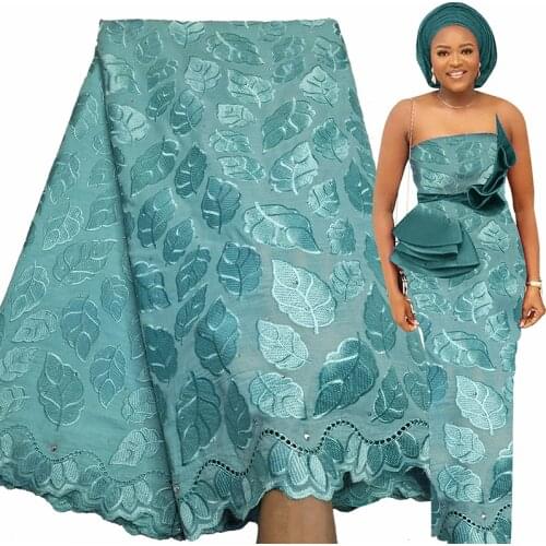 Bestway Latest 100% Cotton Swiss Voile Lace Fabric 5 Yards 2021 High Quality Nigerian Party Wear Gown African Lace Fabric