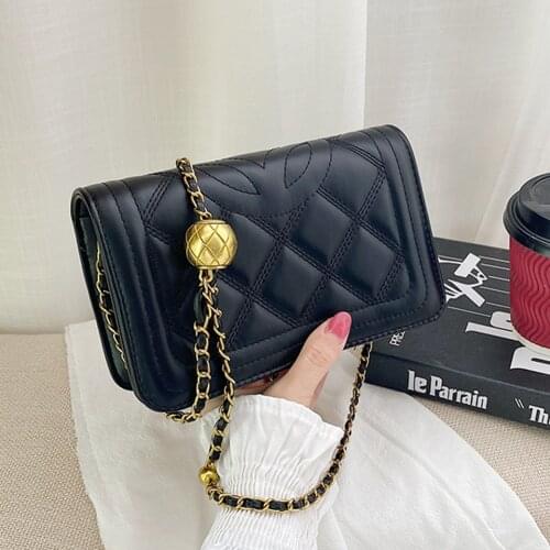 Brand Designer Fashion Womens Chain Small Flap Crossbody Bag Winter Shoulder Handbags High Quality PU Leather Totes