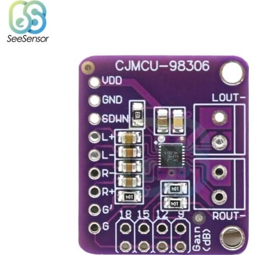 CJMCU-98306 MAX98306 Stereo Class D Amplifier Board Class AB Audio Module 2.6-5.5V 3.7W