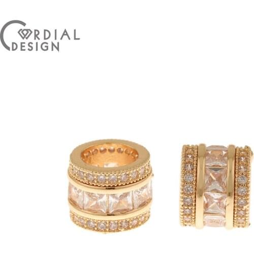 Cordial Design 20Pcs 9*11MM Jewelry Accessories/Hand Made/Cylinder Shape/Pendant For Bracelets/DIY Earring Findings/CZ Charms