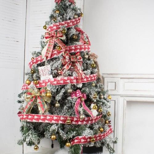 5yards Christmas decoration Snowflack Christmas Tree Pattern Ribbons Christmas Tree Decoration Pandent Christmas Gift Wrapping