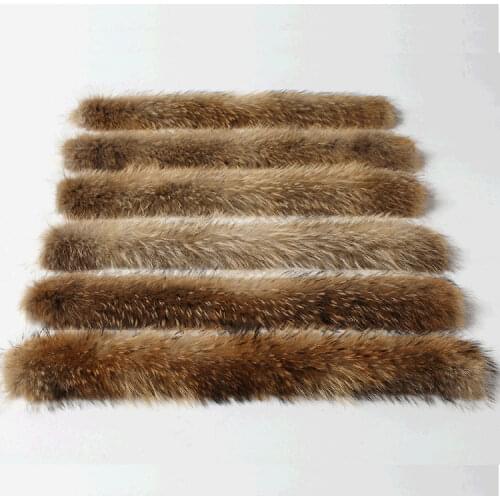 70CM Natural Real Raccoon Fur material for Collar Scarf Genuine Fur Scarves Clothing decoration