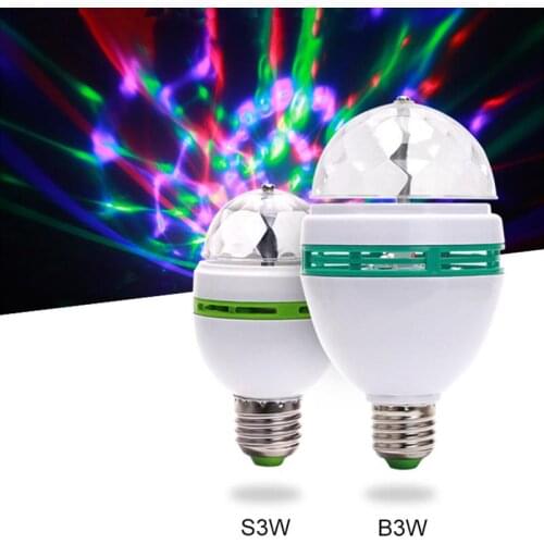 E27 3W 100-240V Colorful Auto Rotating RGB LED Bulb Stage Light Party Lamp Disco for Party Festival Wedding Decoration