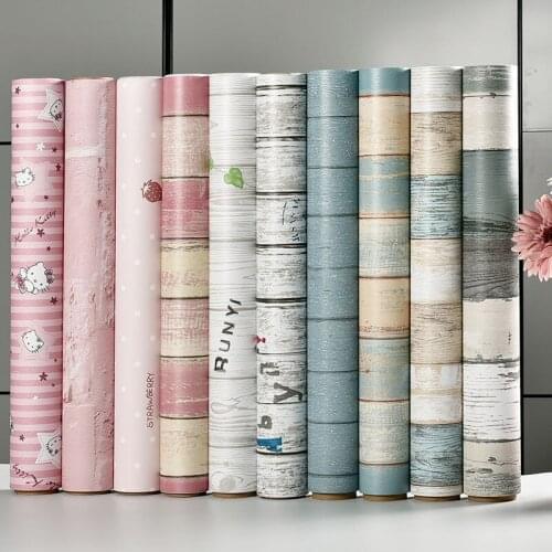 European Waterproof Self-Adhesive Wallpaper PVC Contact Paper Wall Stickers For Livingroom Wardrobes Furnitures Home Restorative