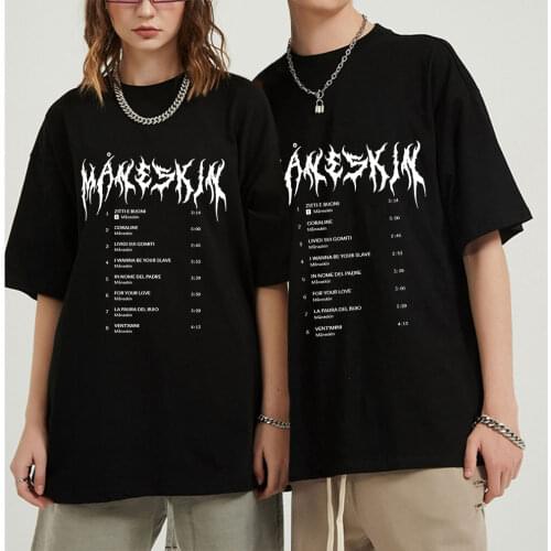 Maneskin Print Spring Summer Holiday Street Graffiti Style Men/Women Casual T-shirt Novelty Hip Hop Streetwear Short Sleeve