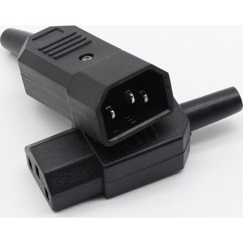 2 pcs new wholesale price black IEC 320 C13 male and female plug combination repeatable power connector 3 pin socket 10A / 250V