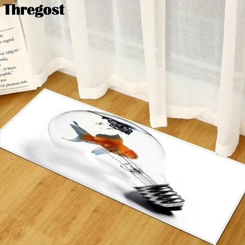 Thregost Home Bedroom Long Floor Carpet Christmas Decor 3D Animal Printed Mats Microfiber Anti Slip Kitchen Rugs Hallway Mat