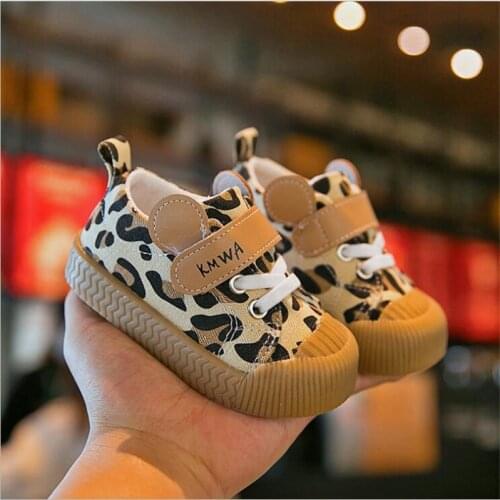 Babaya Baby Girl Shoes 2021 Spring Autumn Low-cut Leopard Pattern Fashion Wild children Casual Canvas Sneaker 1-3Years Old