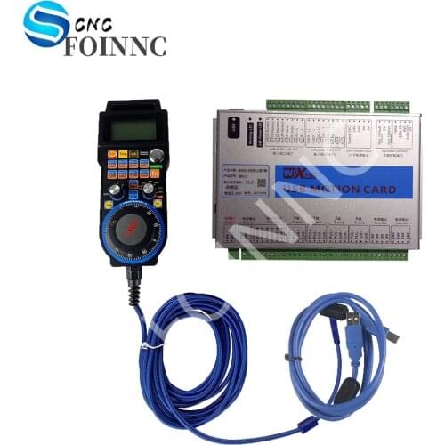 Mach3 Controller Kit XHC MKX-V 2MHz USB Breakout Board 3 4 6 Axis Motion Control Card With Wired MPG Pendant Handwheel LHB04B