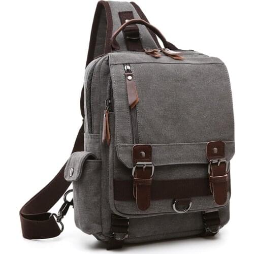 MAKETINA new diagonal bag retro canvas travel chest bag outdoor travel multi-function bag Interior Slot Pocket Casual Tote