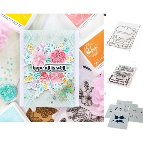Hot Sale Hello Flowers Metal Cutting Dies Stamps Stencil DIY Scrapbooking Paper Handmade Album Greeting Card 2021 New Arrival