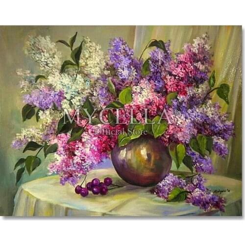 Lavender Full Needlework Embroidery DIY Flowers Diamond Painting Cross Stitch Kits Cross-Stitch Sets Embroidery Home Decor