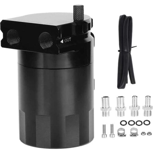 Universal Oil Catch Can Kit 300ML Reservoir Tank Engine Black Polish Baffled Aluminum Alloy Auto car accessories
