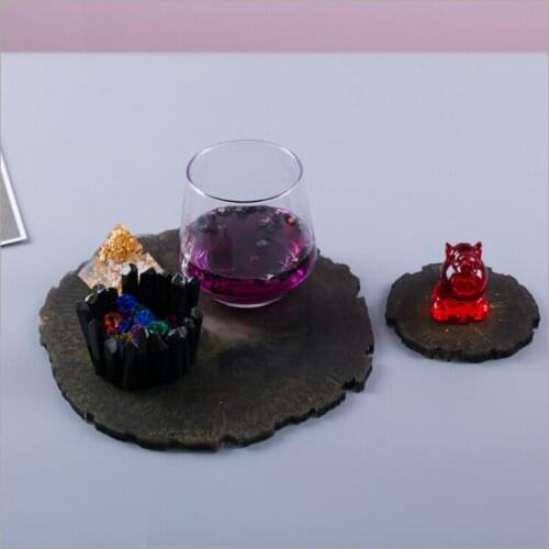 NEW Transparent Silicone Mould Dried Flower Resin Decorative Craft DIY Wood grain coaster Mold epoxy resin molds for jewelry