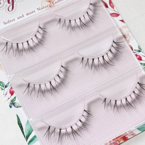NEW 3Pair Mink Eyelashes 3D Mink False Eyelash Natural Full Strip Transparent band lashes cilios 12 styles Invisible Band Lashes