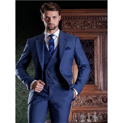 New Custom Design Men Suit Traje Hombre Groomsman Groom Banquet Hall Mens Suits Costume Homme (jacket + Pants + Vest)