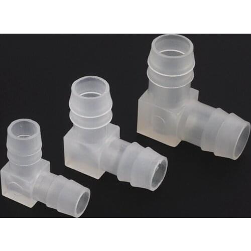 NuoNuoWell 5pcs 4mm-20mm PP Equal Dia 90 Degree Elbow Connectors Aquarium Fish Tank Aerator Fittings Air Pump Pagoda Hose Joints