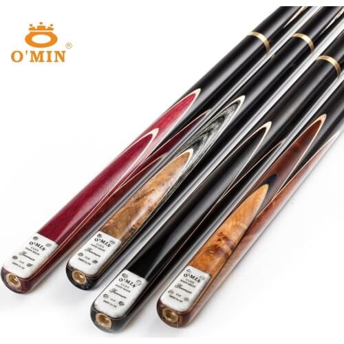 O'MIN GUNMAN 3/4 Piece One Piece Snooker Billiard Cue Kit Case with Telescopic Extension 9.5-10mm Tip Snooker Stick Cue