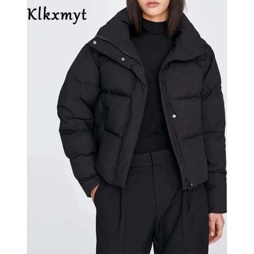 Klkxmyt Za 2021 Autumn Winter Jacket Women Parkas Thicken Streetwear Oversized Parka Coat Long Sleeve Pockets Female Coats Tops