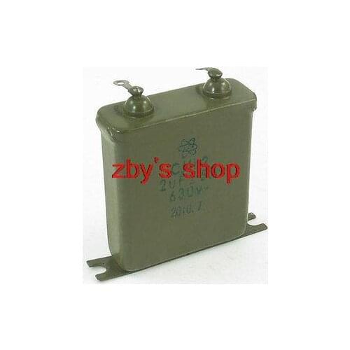 CJ41-2 2uF 630V 5% Solder Lug Leads Metalized Paper in Oil Capacitor