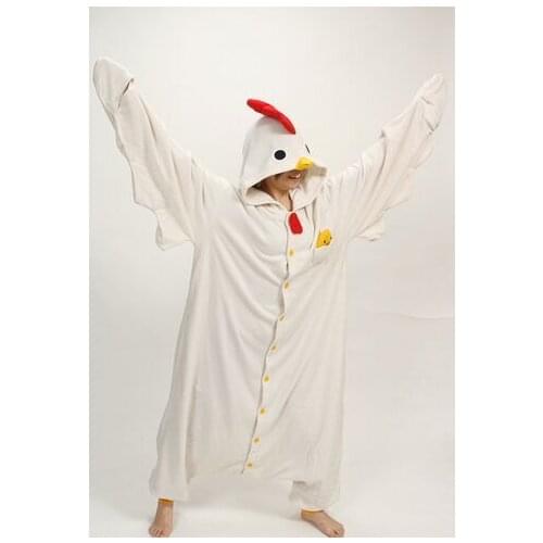 2017 Unisex Animal Adult White Chicken Onesies Pajama Sete Pyjama Cosplsy Costumes