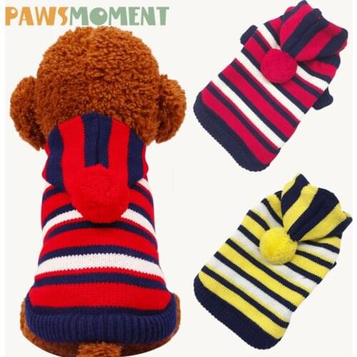 Striped Autumn Sweater Pet Dog Clothes for Small Dogs Puppy Products Chihuahua Warm Clothing Pug Cute Costume Yorkie Coat Outfit
