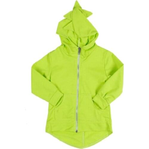 Casual Cotton 2017 Autumn Kids Boys Girls Long Sleeve Dinosaur Animals Jacket Coat Hooded Outerwear Size 2-7T