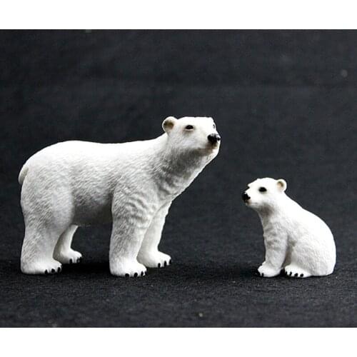 PVC Animals World Polar Bear with Baby Staric Model Plastic Action Figures Toys Gift for Kids Early Education Toy