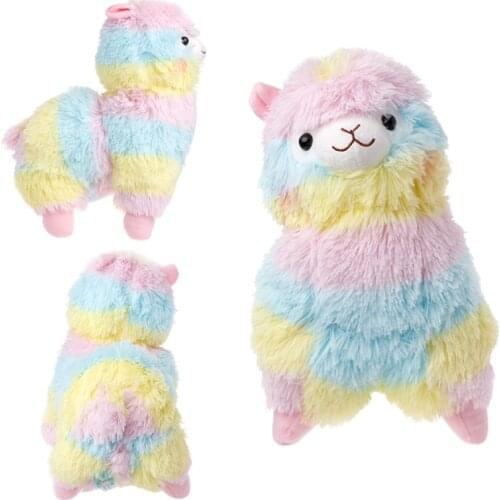Rainbow Alpaca Plush Toy Lama Doll Cotton Stuffed Animal Toys