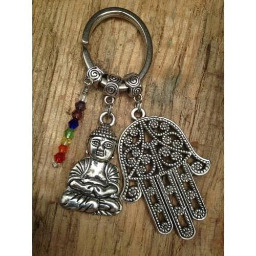 Meditating Buddha Keychain | Backpack Charm | Yoga Gift | Buddha Keychain | Om Key Chain | Chakra | Spiritual