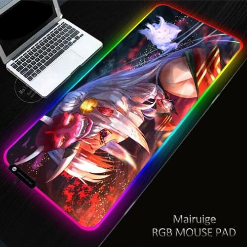 LED Light XXL Anime Sexy Cute Girl Mouse Pad RGB Large Keyboard Computer League of Legends Desk Mat Gaming Accessories MousePad