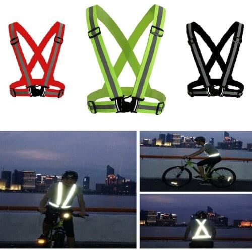 Reflective Vest High Visibility Unisex Outdoor Running Cycling Safety Vest Adjustable Elastic Strap Fluorescence Work Wholesale