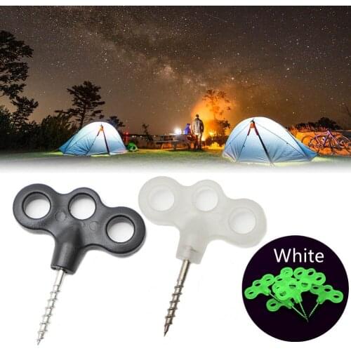 Luminous Tent Screws Peg Spike Hook Rope Tree Decking Travel Pegs Threaded Luminous Wind Rope Nail For Outdoor Camping Hiking