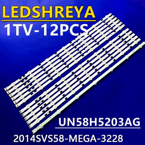 LED Strip 7+7leds For Samsung 58'' 2014SVS58 DMGE-580SMA-R3 DMGE-580SMB-R3 BN96-32771A BN96-32772A UN58H5202 UN58H5200 UN58H5203