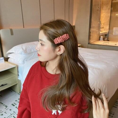 12 PCS/LOT, Korean Style Gilrs Pleated Fabric Hair Clips, Fashion Children Snap Clips Hair Accessories